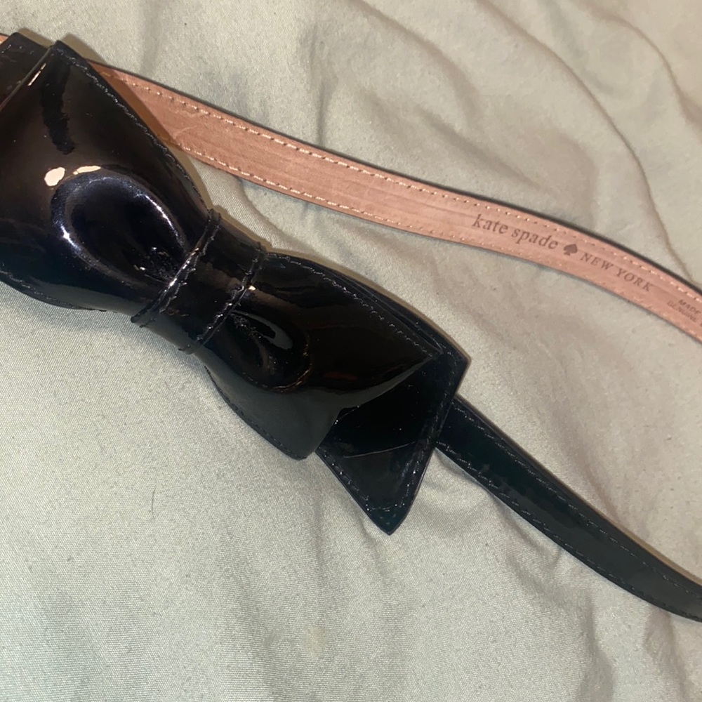 KATE SPADE BLACK LEATHER BOW BELT